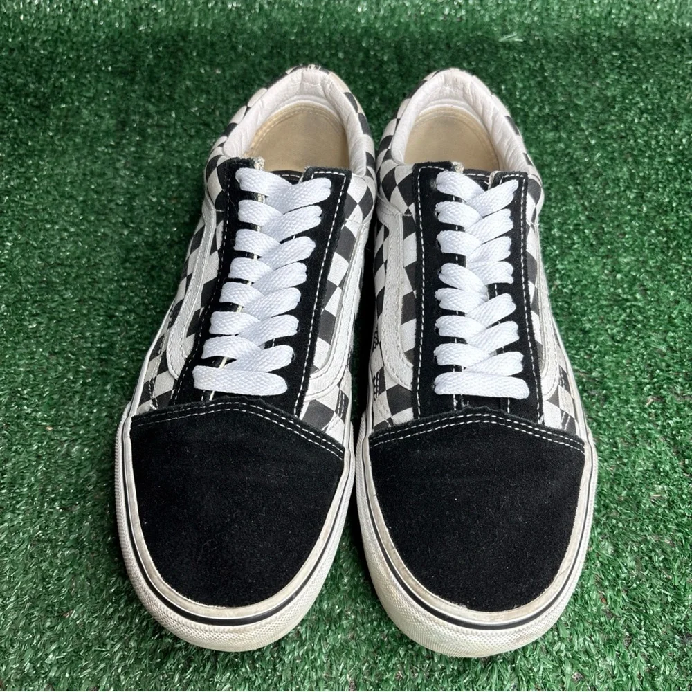 Vans Old Skool Checkerboard Womens Size 8 Black White Platform Shoes Sneakers - Picture 2 of 12